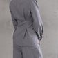 Ensemble gris clair avec haut asymétrique à col en V et boutons & pantalon Large